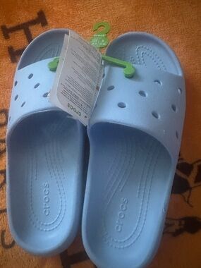 CROCS Women Light Blue Slide Sandals